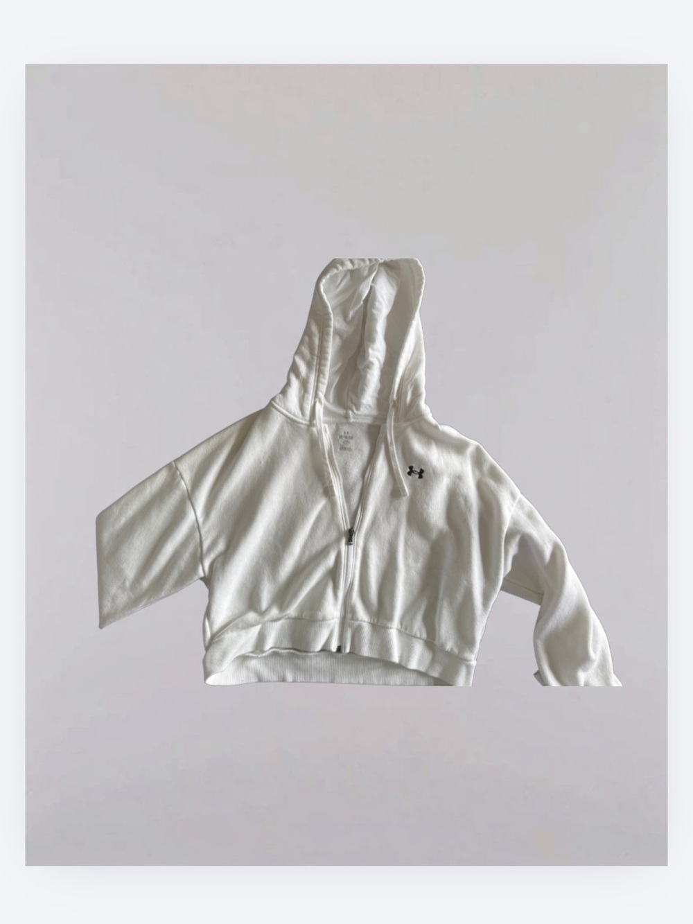 Under Armour White Kids Full-Zip Hooded Sweatshirt